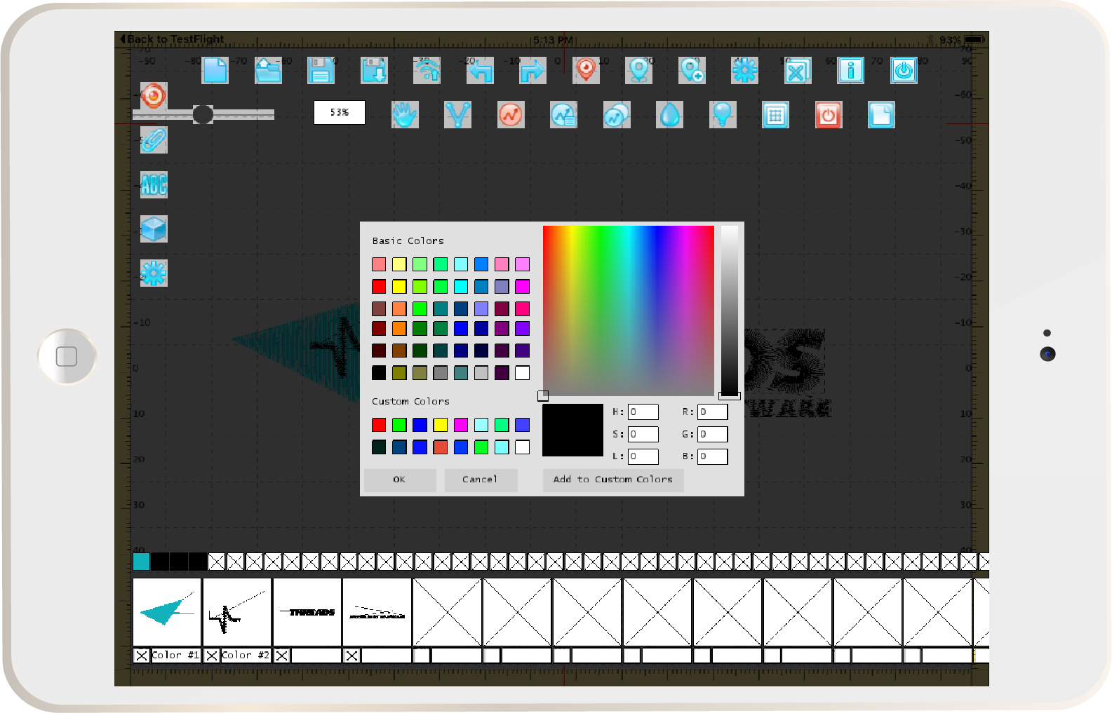 dashboard threadses embroidery machine